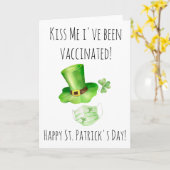 St. Patrick's Day Küss mir, ich bin geimpft Covid Karte (Gelbe Blume)