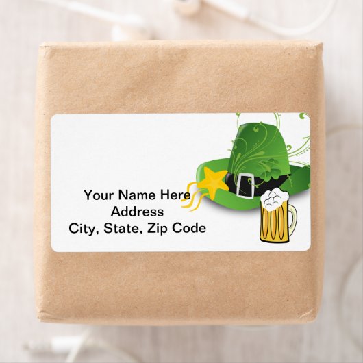 St. Patrick's Day Labels Hat Beer (Insitu)