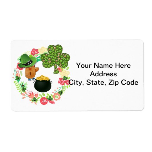St. Patrick's Day Labels Teddy Bear (Vorne)