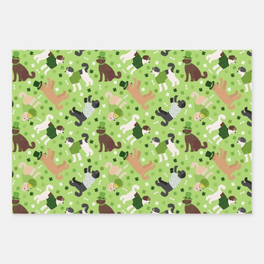 St. Patrick's Day Labradoodle / Goldendoodle Geschenkpapier Set (Vorderseite 3)