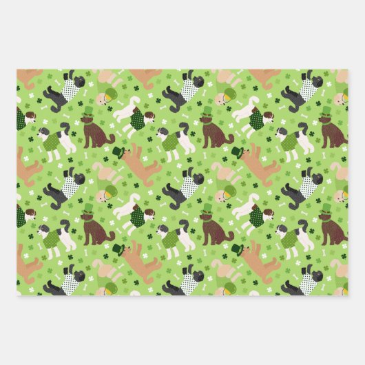 St. Patrick's Day Labradoodle / Goldendoodle Geschenkpapier Set (Vorderseite 2)
