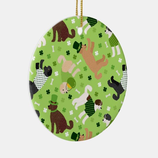 St. Patrick's Day Labradoodle / Goldendoodle Keramik Ornament (Rechts)