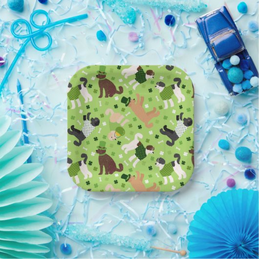 St. Patrick's Day Labradoodle / Goldendoodle Pappteller (Party)