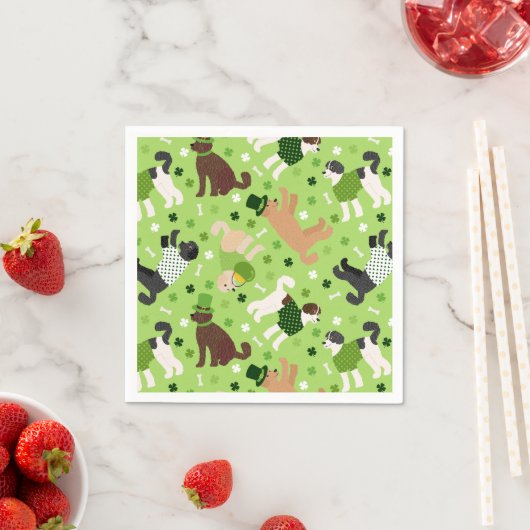 St. Patrick's Day Labradoodle / Goldendoodle Serviette (Beispiel)