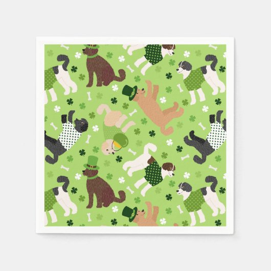 St. Patrick's Day Labradoodle / Goldendoodle Serviette (Vorderseite)