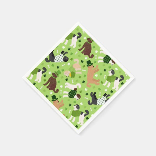 St. Patrick's Day Labradoodle / Goldendoodle Serviette (Ecke)