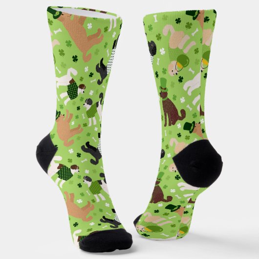 St. Patrick's Day Labradoodle / Goldendoodle Socken (Gewinkelt)