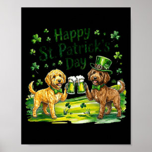 St. Patricks Day Labradoodle Hund Poster