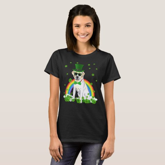 St Patrick's Day Labrador Kleeblatt Pet Dog T-Shirt (Vorne ganz)