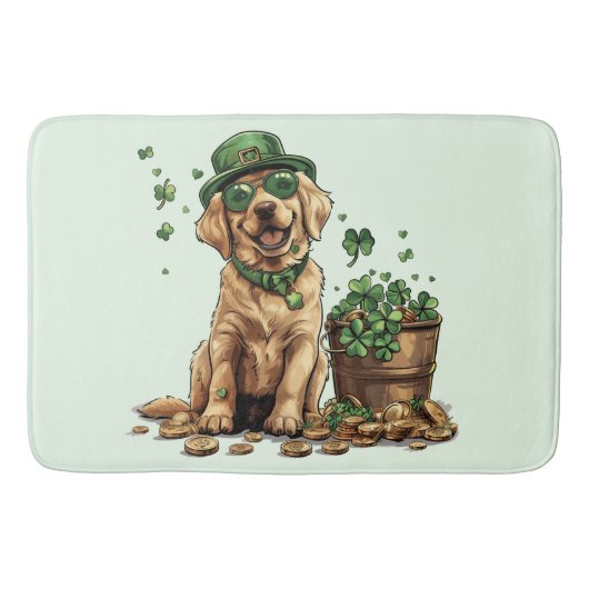 St. Patrick's Day Labrador Retriever Dog Badematte (Vorderseite)