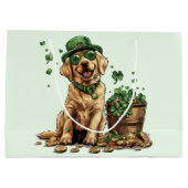 St. Patrick's Day Labrador Retriever Dog Große Geschenktüte (Rückseite)