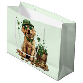 St. Patrick's Day Labrador Retriever Dog Große Geschenktüte (Vorderseite Schrägansicht)