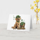 St. Patrick's Day Labrador Retriever Dog Karte (Gelbe Blume)