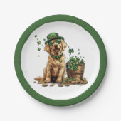 St. Patrick's Day Labrador Retriever Dog Pappteller (Vorderseite)