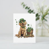 St. Patrick's Day Labrador Retriever Dog Postkarte (Stehend Vorderseite)