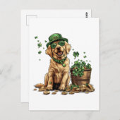 St. Patrick's Day Labrador Retriever Dog Postkarte (Vorne/Hinten)