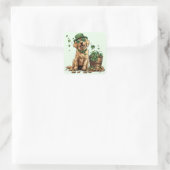 St. Patrick's Day Labrador Retriever Dog Quadratischer Aufkleber (Tasche)