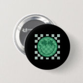 St Patricks Day Lächeln Shamrock Gesicht Retro Gro Button (Vorne & Hinten)