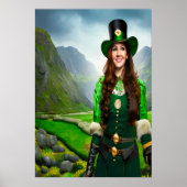 St. Patrick's Day Lady | AI Art Poster (Vorne)