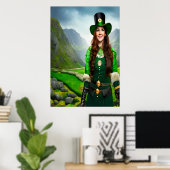 St. Patrick's Day Lady | AI Art Poster (Heimbüro)