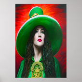 St. Patrick's Day Lady Großer Grüner Hut | Art der Poster (Vorne)