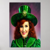 St. Patrick's Day Lady in grün | Art der AI Poster (Vorne)