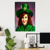 St. Patrick's Day Lady in grün | Art der AI Poster (Heimbüro)