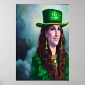 St. Patrick's Day Lady in Grün | Art der AI Poster (Vorne)