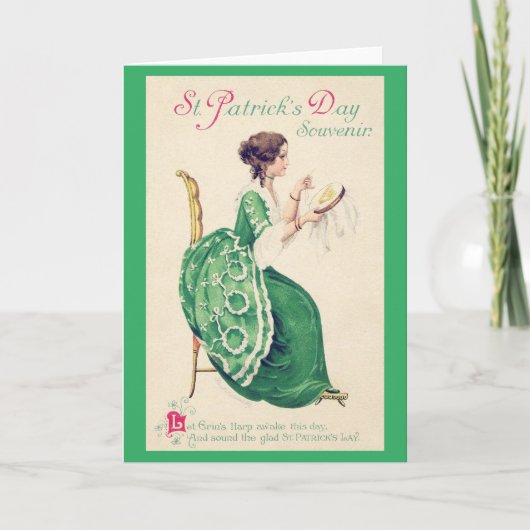 St. Patrick's Day Lady, Vintag Karte (Vorderseite)