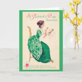 St. Patrick's Day Lady, Vintag Karte (Gelbe Blume)