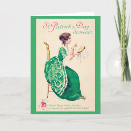 St. Patrick's Day Lady, Vintag Karte