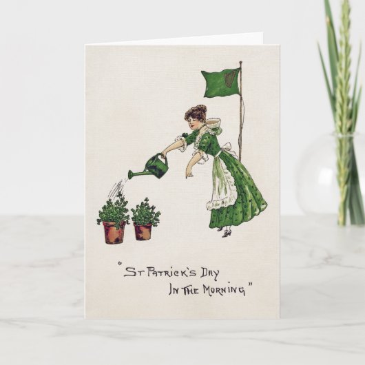 St. Patrick's Day Lady, Vintag Karte (Vorderseite)