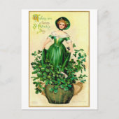 St. Patrick's Day Lady, Vintag Postkarte (Vorderseite)