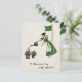 St. Patrick's Day Lady, Vintag Postkarte (Stehend Vorderseite)