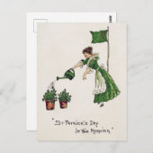 St. Patrick's Day Lady, Vintag Postkarte (Vorne/Hinten)
