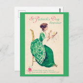 St. Patrick's Day Lady, Vintag Postkarte (Vorne/Hinten)