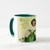 St. Patrick's Day Lady, Vintag Tasse (Vorderseite Links)