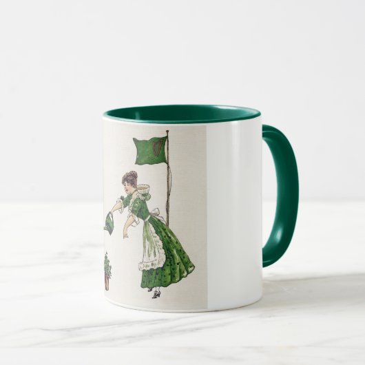 St. Patrick's Day Lady, Vintag Tasse (VorderseiteRechts)