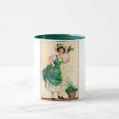 St. Patrick's Day Lady, Vintag Tasse (Zentrum)