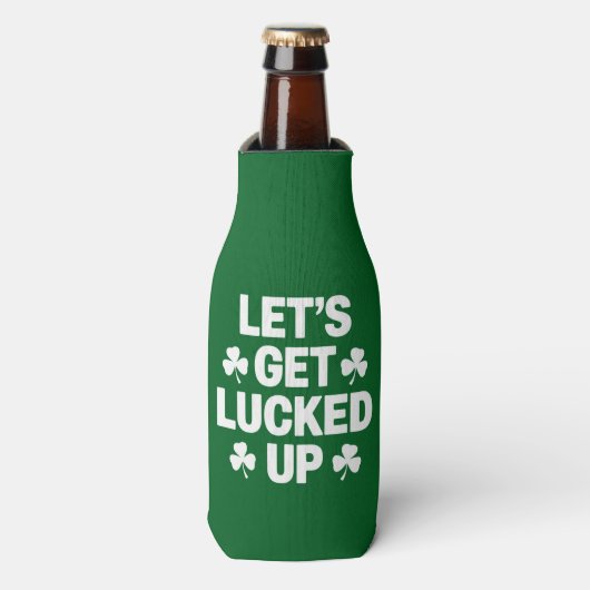 St. Patrick's Day Lassen Sie uns die irische Klee  Flaschenkühler (Flaschenvorderseite)