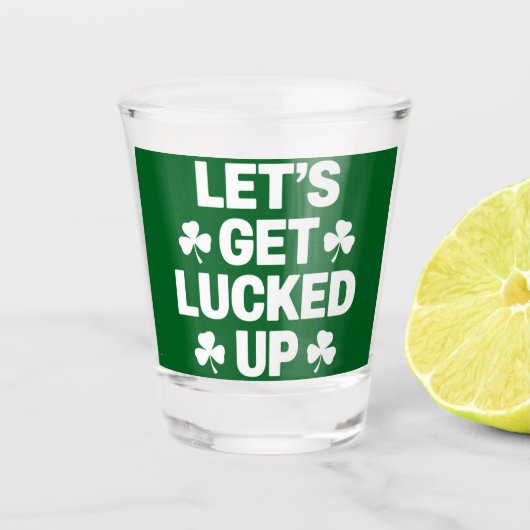 St. Patrick's Day Lassen Sie uns die irische Klee Schnapsglas (Vorderseite)