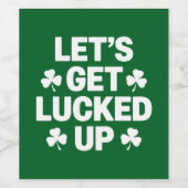 St. Patrick's Day Lassen Sie uns die irische Klee  Weinetikett (Einzelnes Label)