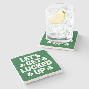 St. Patricks Day Lasst uns Glücklich Sein Irisches Steinuntersetzer