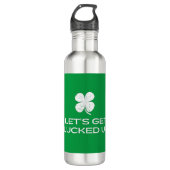 St. Patrick's Day Lasst uns glücklich werden Edelstahlflasche (Vorderseite)