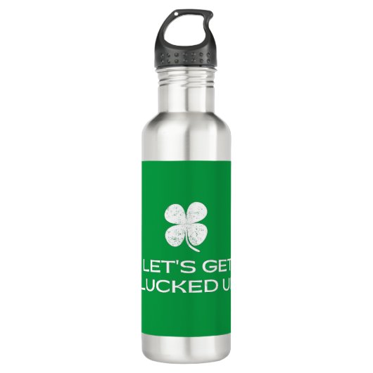 St. Patrick's Day Lasst uns glücklich werden Edelstahlflasche (Vorderseite)