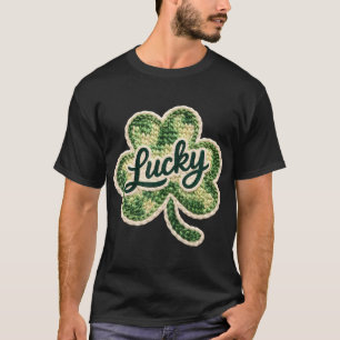 St Patricks Day Latch Haken Garn Häkeln Glückliche T-Shirt