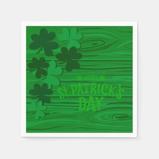 St. Patrick's Day Layered Shamrocks Personalized  Serviette (Vorderseite)