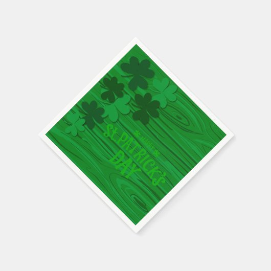St. Patrick's Day Layered Shamrocks Personalized  Serviette (Ecke)