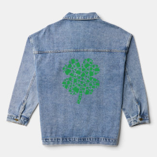 St Patricks Day Leaf C Lucky Badminton Jeansjacke
