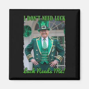 St Patricks Day Leaf Clover Trump Leprechaun Luck Magnet